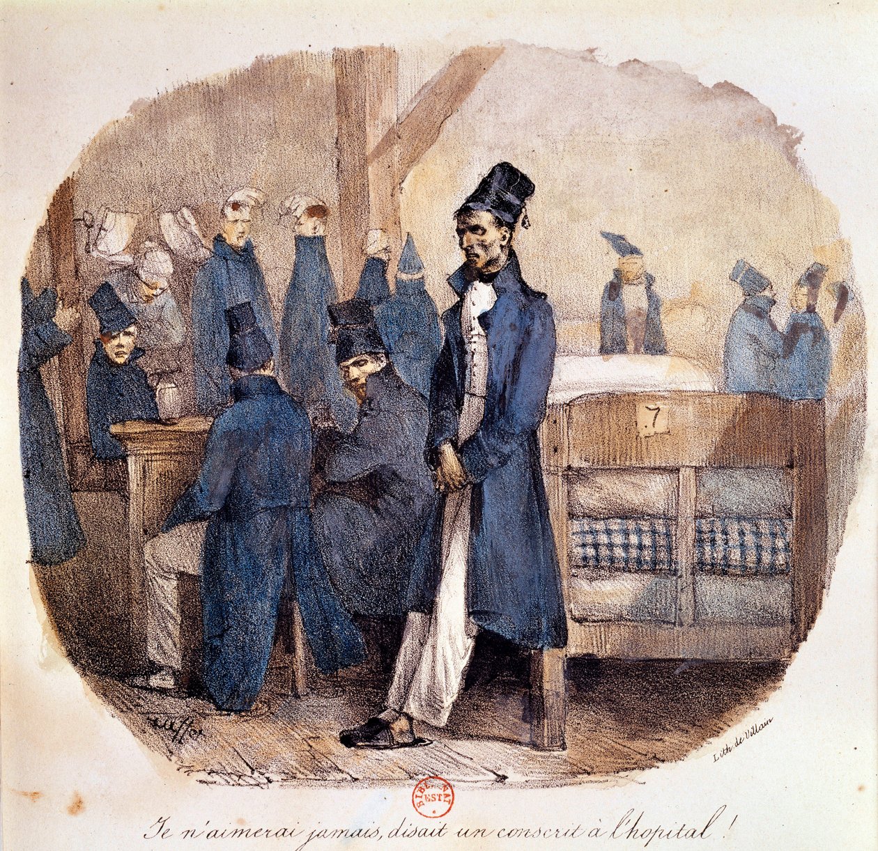 Első birodalom: "A sorkatonák a kórházban 1809-ben" Párizs, B.N. alkotó: French School