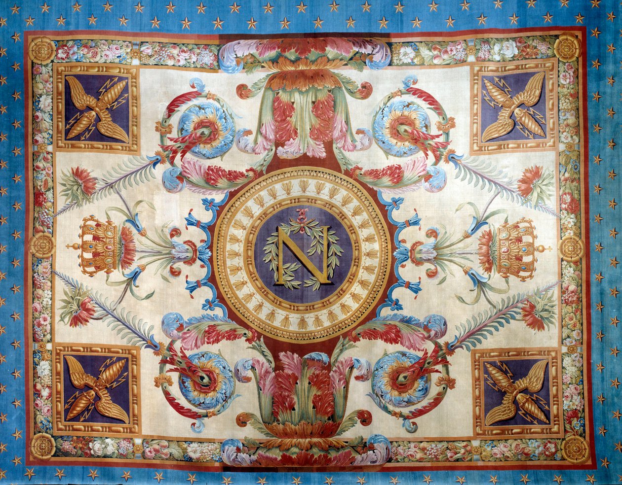 Első birodalom: a szappangyár által készített szőnyeg a Palais des Tuileries tróntermében. Nap 7,80 x 6,40 m. 1809 Malmaison, kastélymúzeum. alkotó: French School