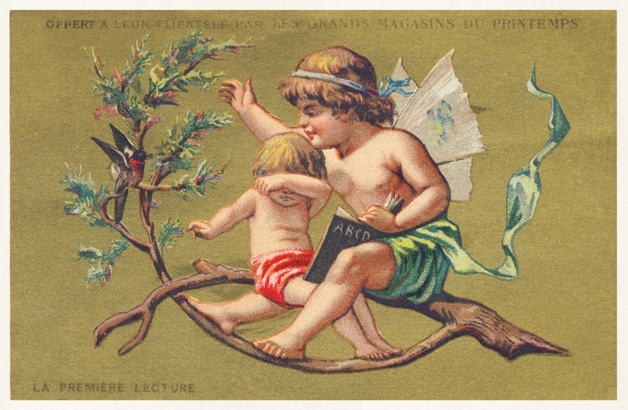 Első olvasat, 19. század vége (kromo) alkotó: French School