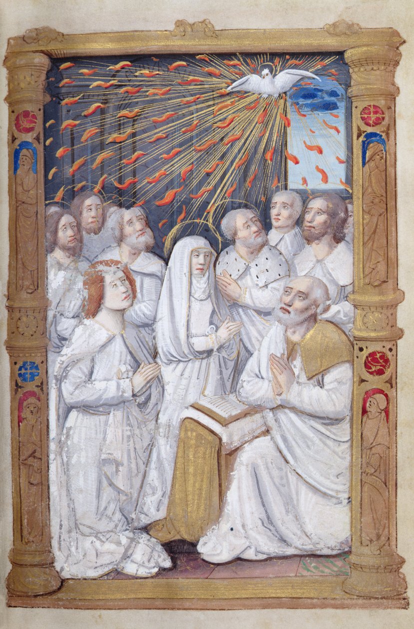 Fol.48 r Pünkösd, a Róma használatának óráiból alkotó: French School