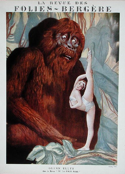 Folies Bergere program a „De La Folie Pure” revühöz, a „King Kong” film ihlette, és Glenn Ellyn főszereplésével alkotó: French School