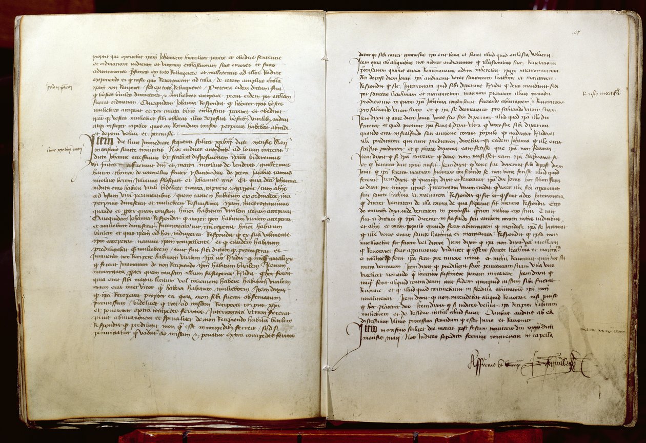 Folio 108 a The Trial of Relaps of Joan of Arc, 1431. május 28. alkotó: French School