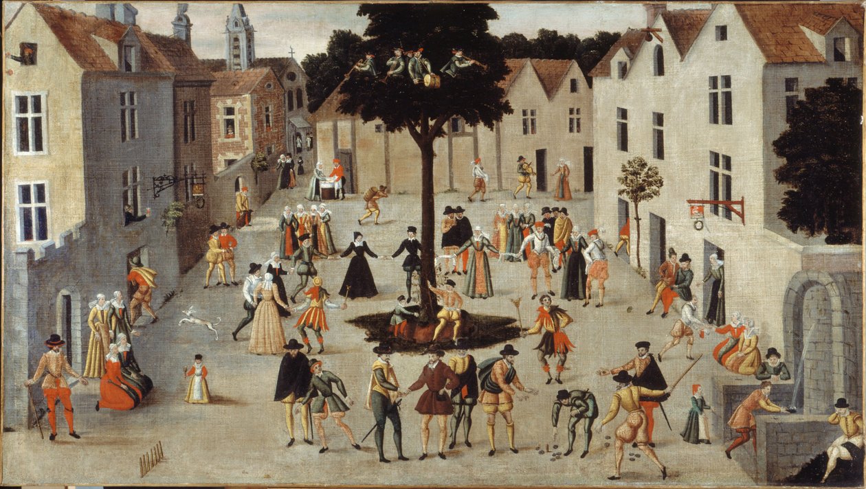Népünnepély egy fa körül, 1560 körül (olaj) alkotó: French School