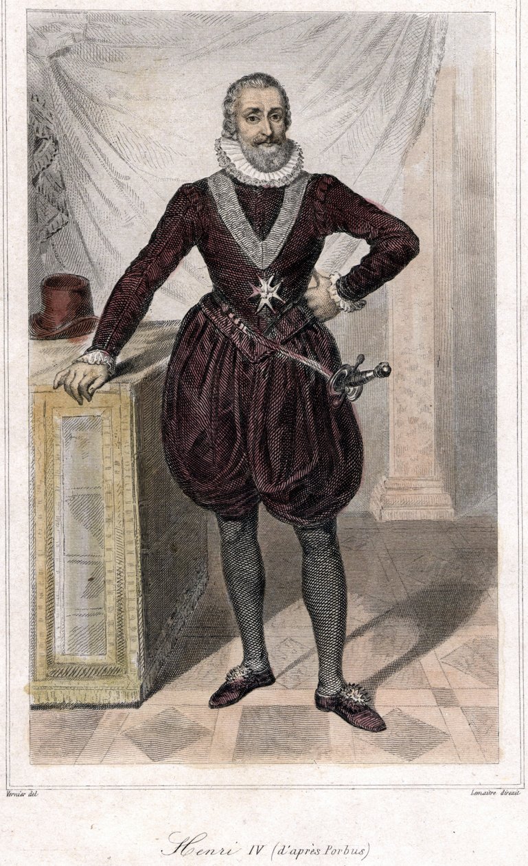 IV. Henrik (1553-1610) lábképe karddal. alkotó: French School