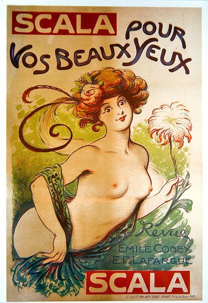 "Gyönyörű szemeidért" - Revue de la Scala plakát (színes litho) alkotó: French School