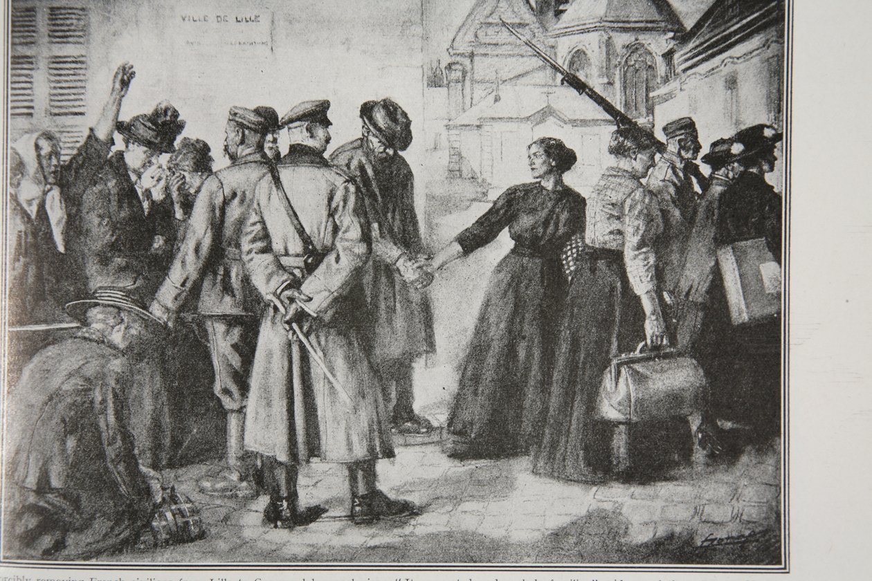 Francia civilek erőszakos elszállítása Lille-ből német munkakolóniákra, 1914-1919 alkotó: French School