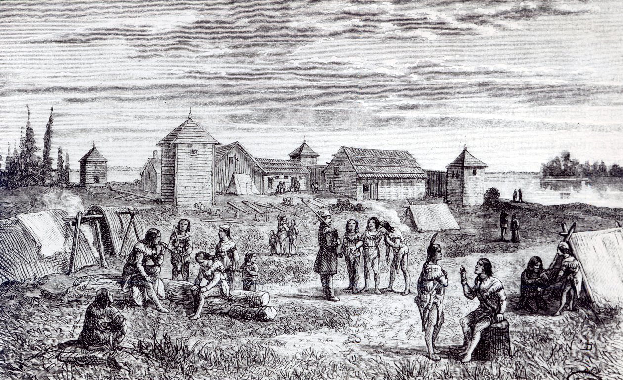 Fort Youkon, a Hudson Bay Company kereskedelmi állomása, 19. század alkotó: French School