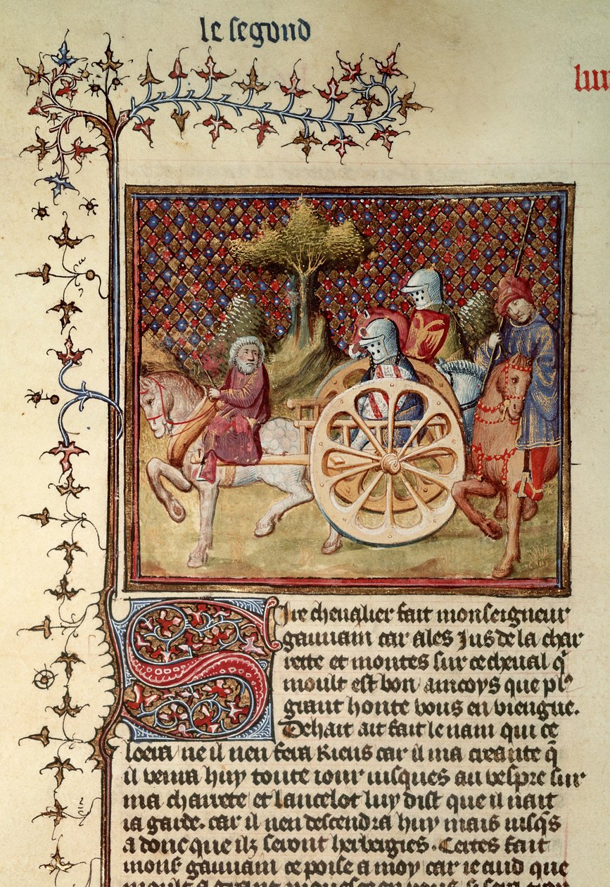 Fr.119 fol.312v Lancelot, a szekér lovagja, 1344 alkotó: French School