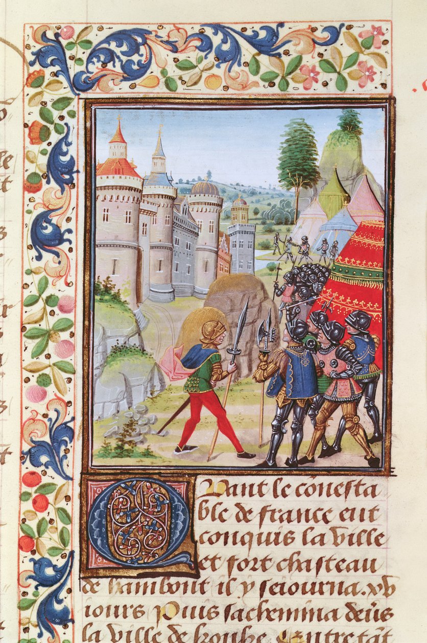Fr 2643 f.410 Brest ostroma 1373-ban, a Froissarts Chronicle-ból alkotó: French School