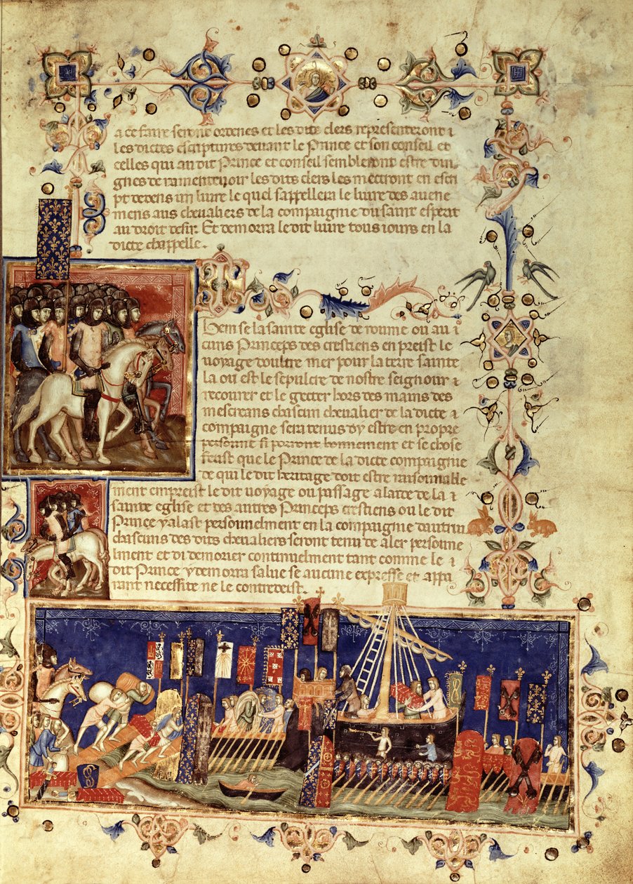 Fr 4274 fol.6 Indulás a keresztes hadjáratra, 1352 alkotó: French School