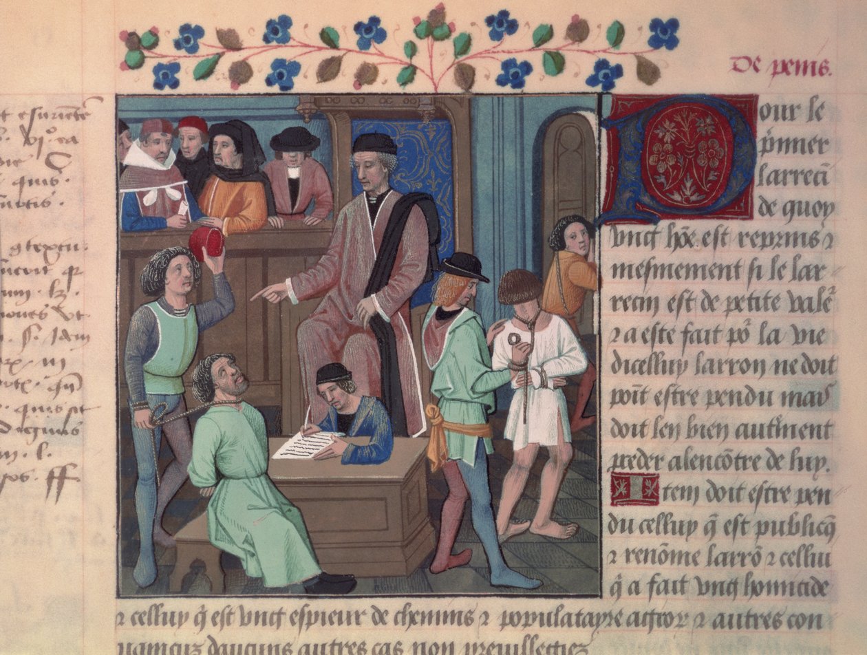 Fr 4367 f.55v A foglyokat kihallgató bíró alkotó: French School