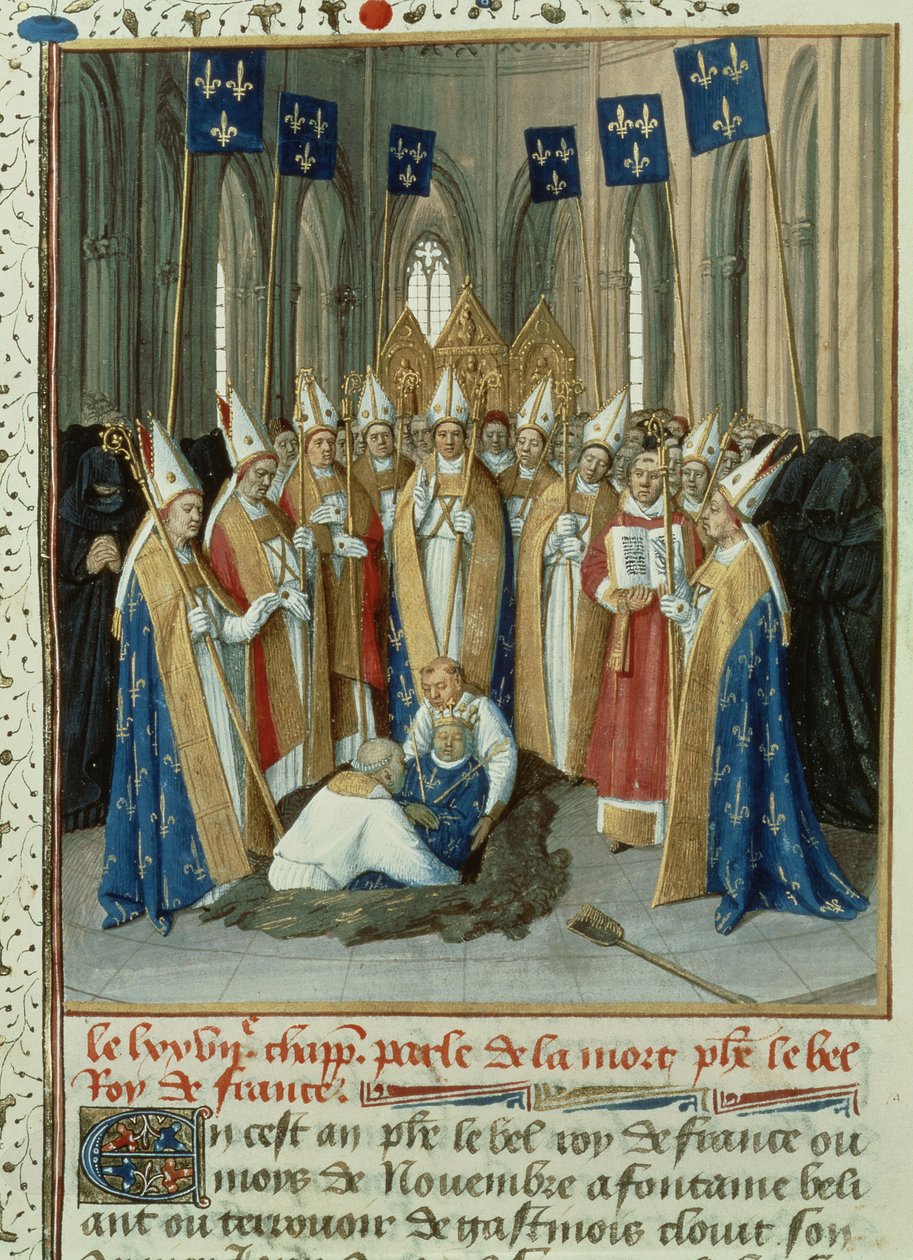 Fr 6465 f.323 Philippe Le Bel (1268-1314) temetése St. Denisben alkotó: French School