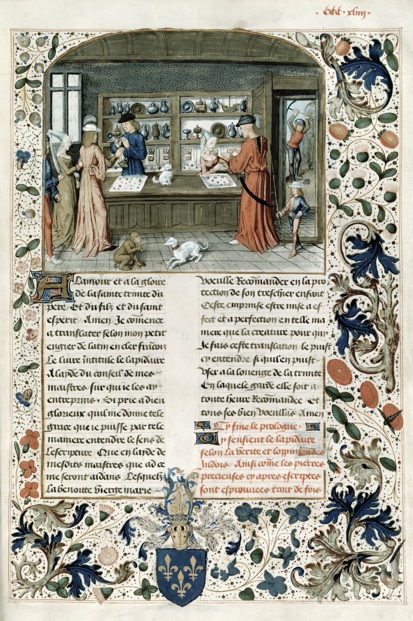 Fr 9136 f.344 Ékszerbolt, Lapidaire de Mandeville-től alkotó: French School