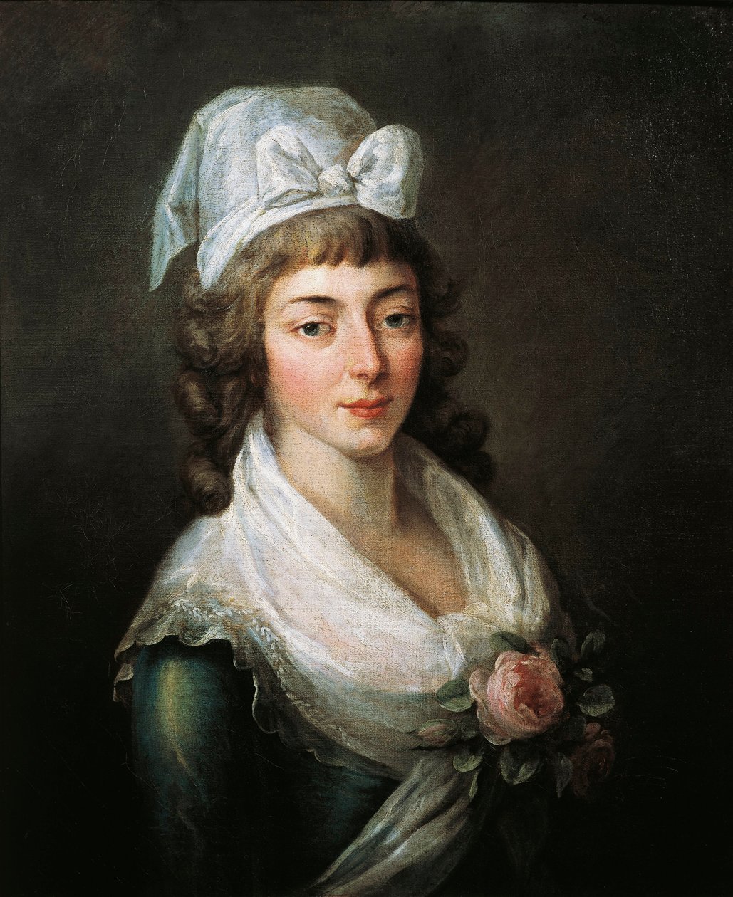 Franciaország, Párizs, Versailles, Madame Roland portréja (Marie-Jean Roland de la Platiere alkotó: French School
