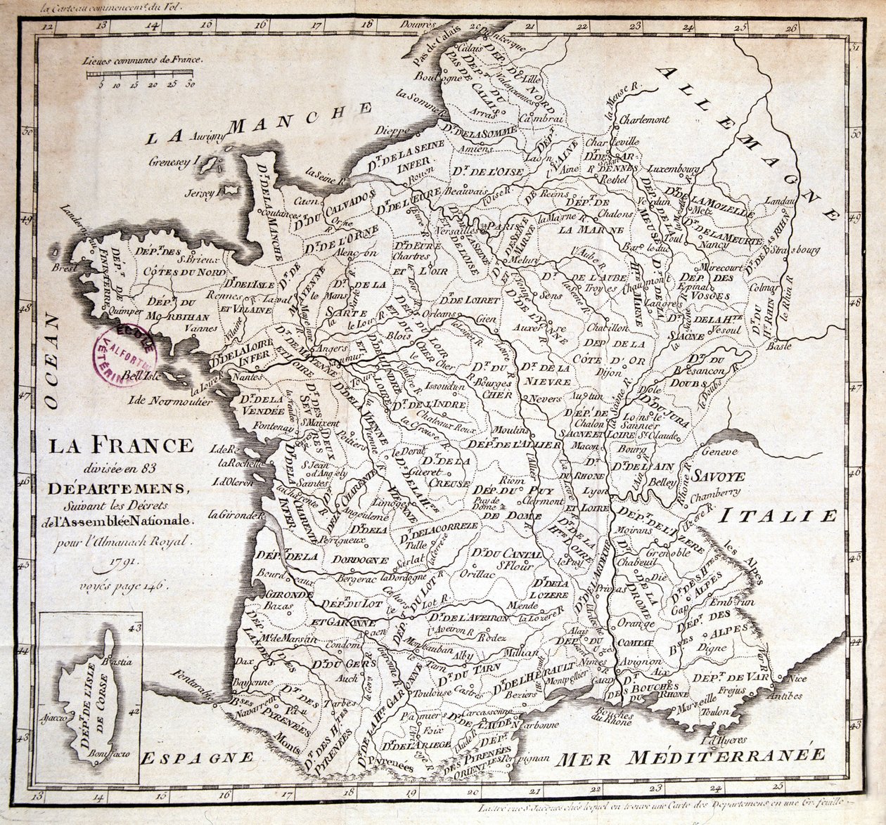Franciaország az 1791-es nemzetgyűlés rendelete alapján 83 megyére oszlott alkotó: French School