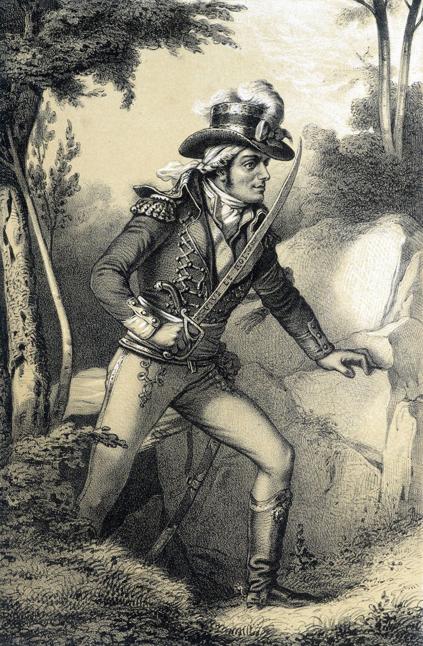 Francois-Athanase de Charette de la Contrie (Francois Athanase) (1763-1796) - Albert „Galerie historique de la Revolution francaise”-ben? Maurin alkotó: French School