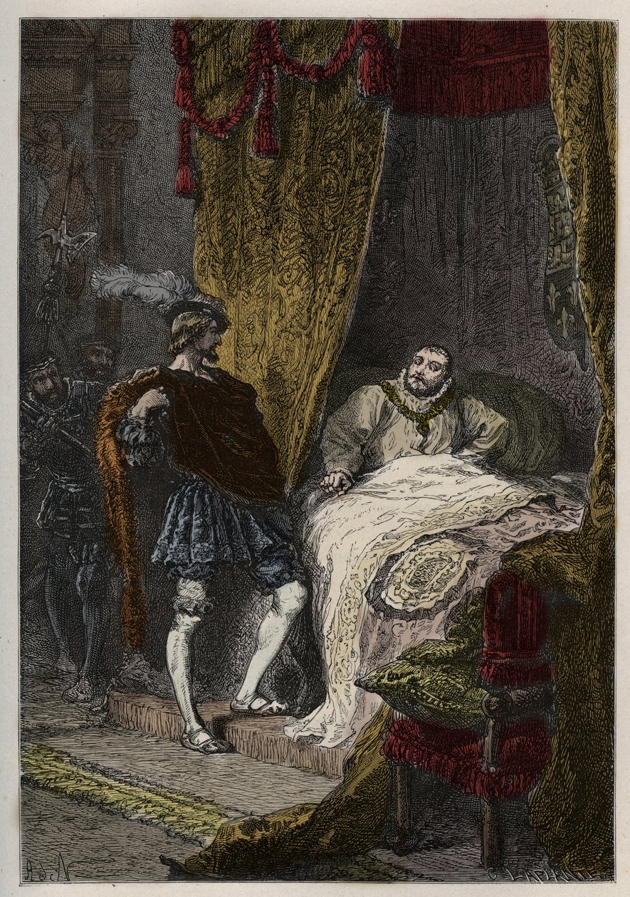 Francois 1er (1494-1547) meglepi VIII. Henriket (1491-1547) reggel a Camp du Drap d