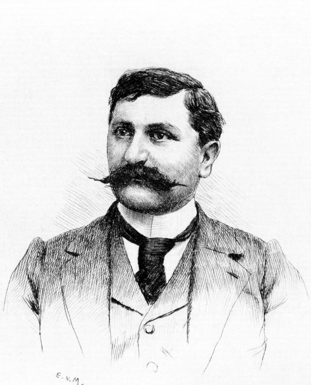 Francois DE NION (1856-1923), francia regény- és drámaíró. Everet Louis Van Muyden (1853-1922) rajza. Metszet 1900 alkotó: French School