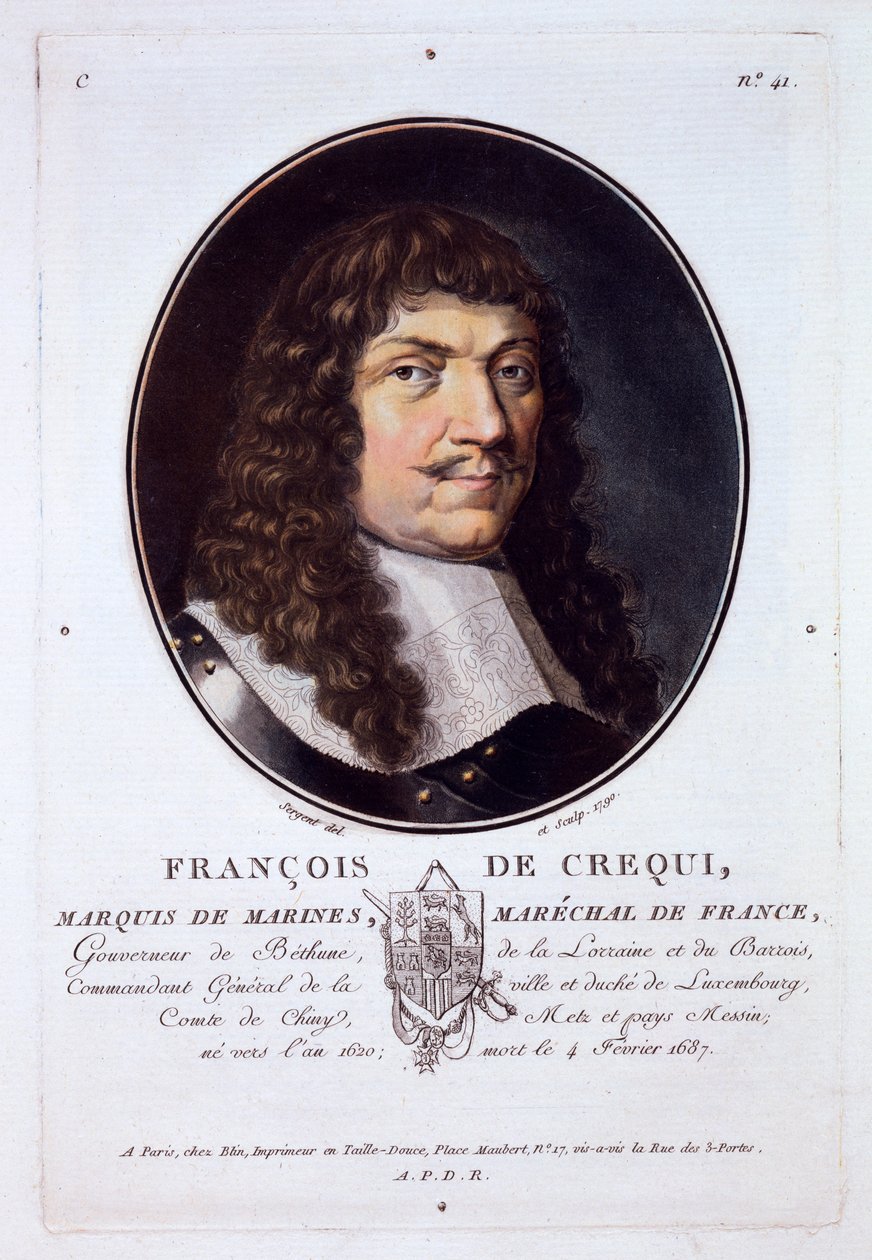 Francois de Crequi, Marquis de Marines, a Nagy férfiak, jeles nők és emlékezetes francia alanyok portréiból, 1787-92 alkotó: French School