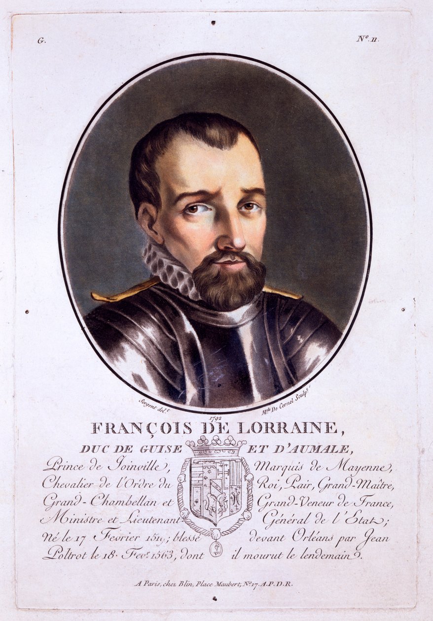 Francois de Lorraine, Duc de Guise et dAumale, a Nagy férfiak, jeles nők és emlékezetes francia alanyok portréiból, 1787–92. alkotó: French School