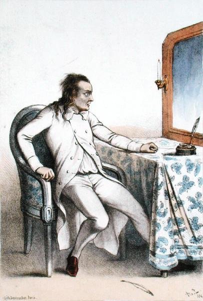 Frederick Lemaitre (1800-76) Georges Maurice szerepében a „La Dame de Saint-Tropez”-ból a Theatre de la Porte Saint-Martinban (színes litó) alkotó: French School