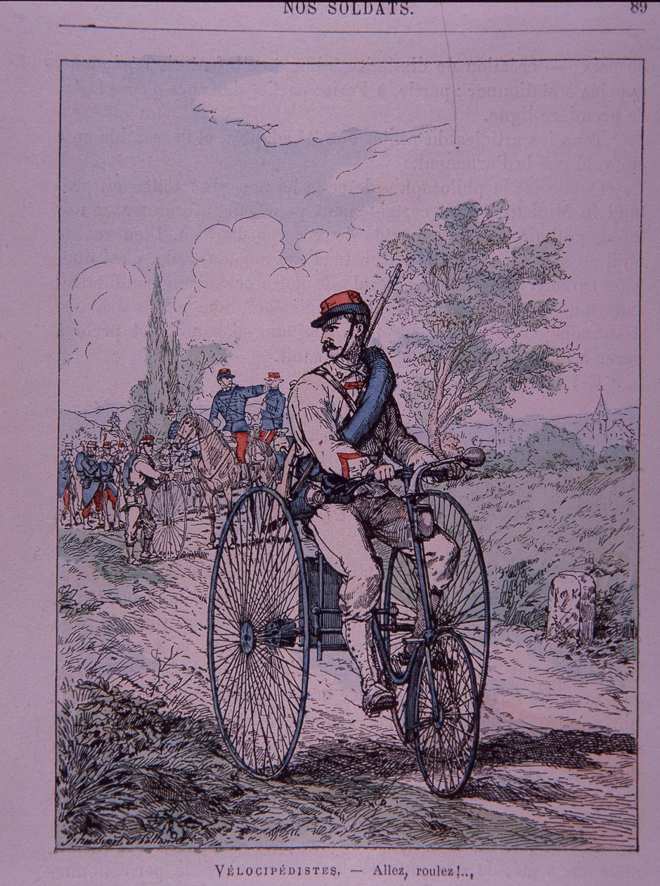 A francia hadsereg triciklije (velocipediste) alkotó: French School