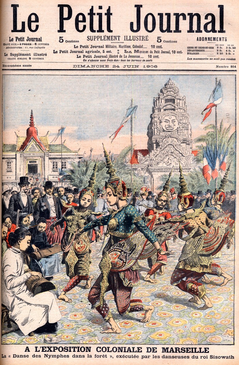 Francia gyarmati kiállítás Marseille-ben – Illusztráció a Le Petite Journal számára, 1906. június 24. (metszet) alkotó: French School