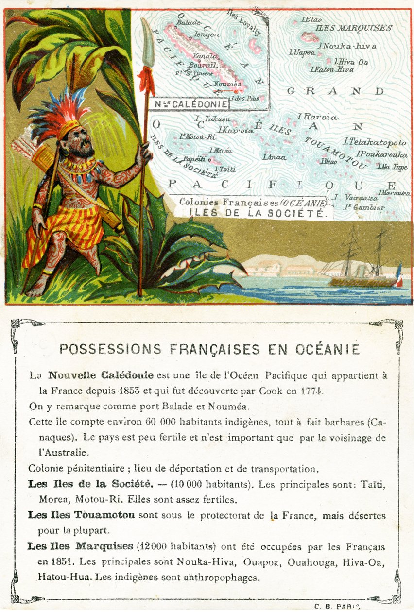 Francia birtokok Óceániában, 1890 körül alkotó: French School