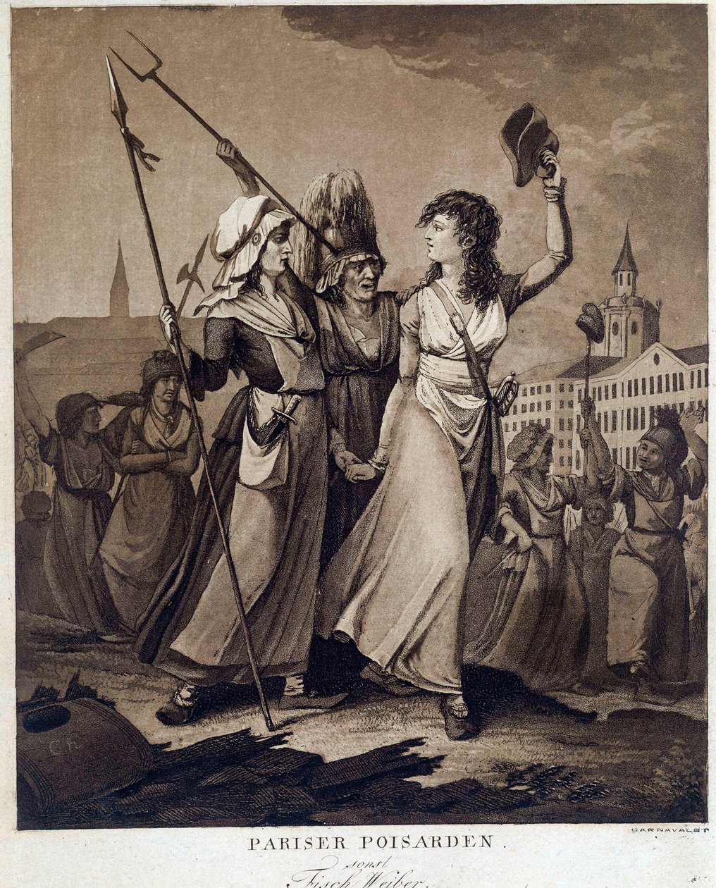 Francia forradalom: "" Parisian poissardes"" Print 1789 körül Párizs, Musee Carnavalet alkotó: French School