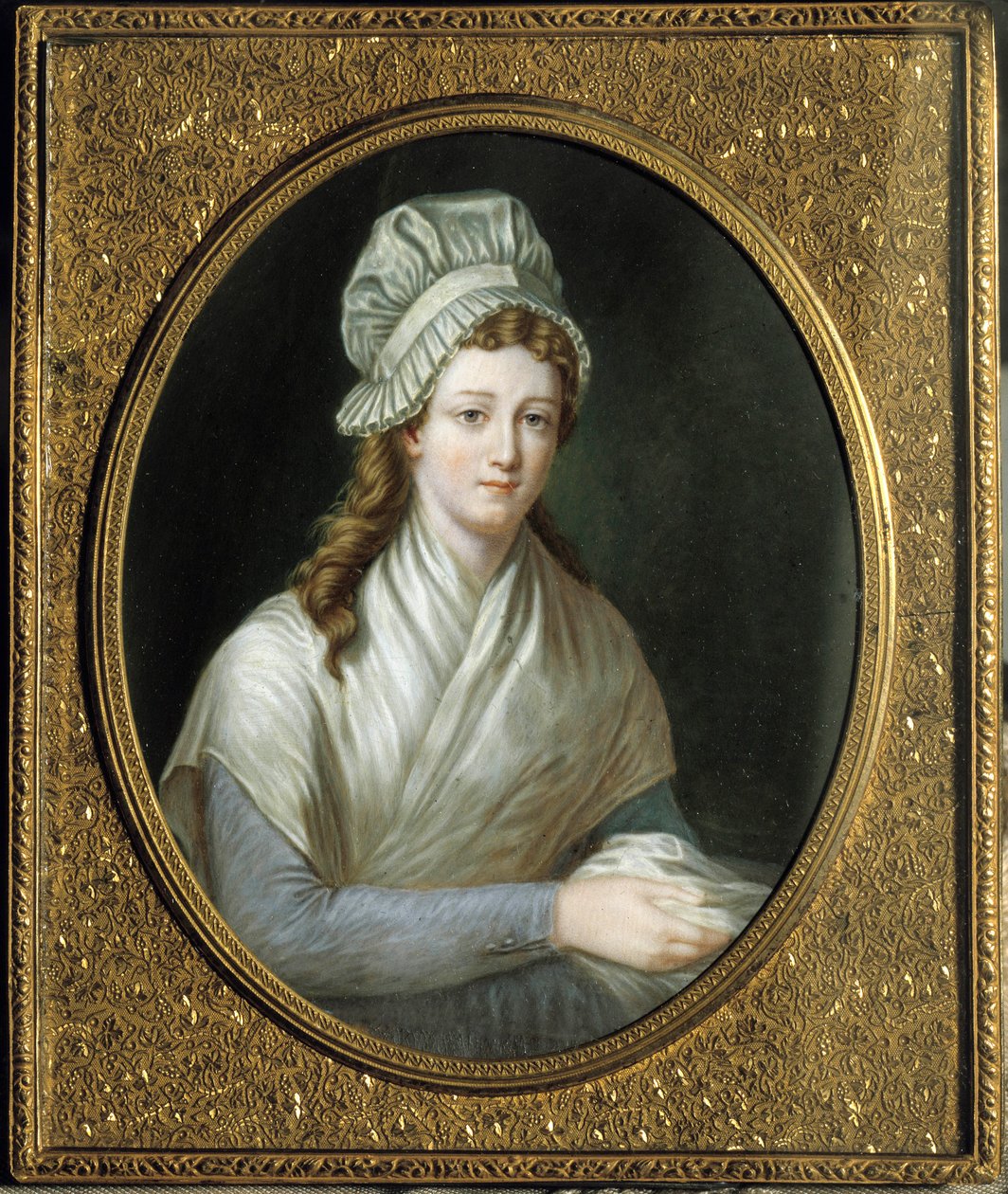 Francia forradalom: Charlotte Corday (1768-1793) portréja. Névtelen francia festmény alkotó: French School