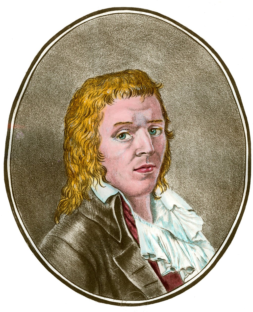 Francia forradalom: „” Francois Babeuf dit Gracchus (1760-1797) forradalmár portréja”” Metszet a 18. századi magángyűjteményről alkotó: French School