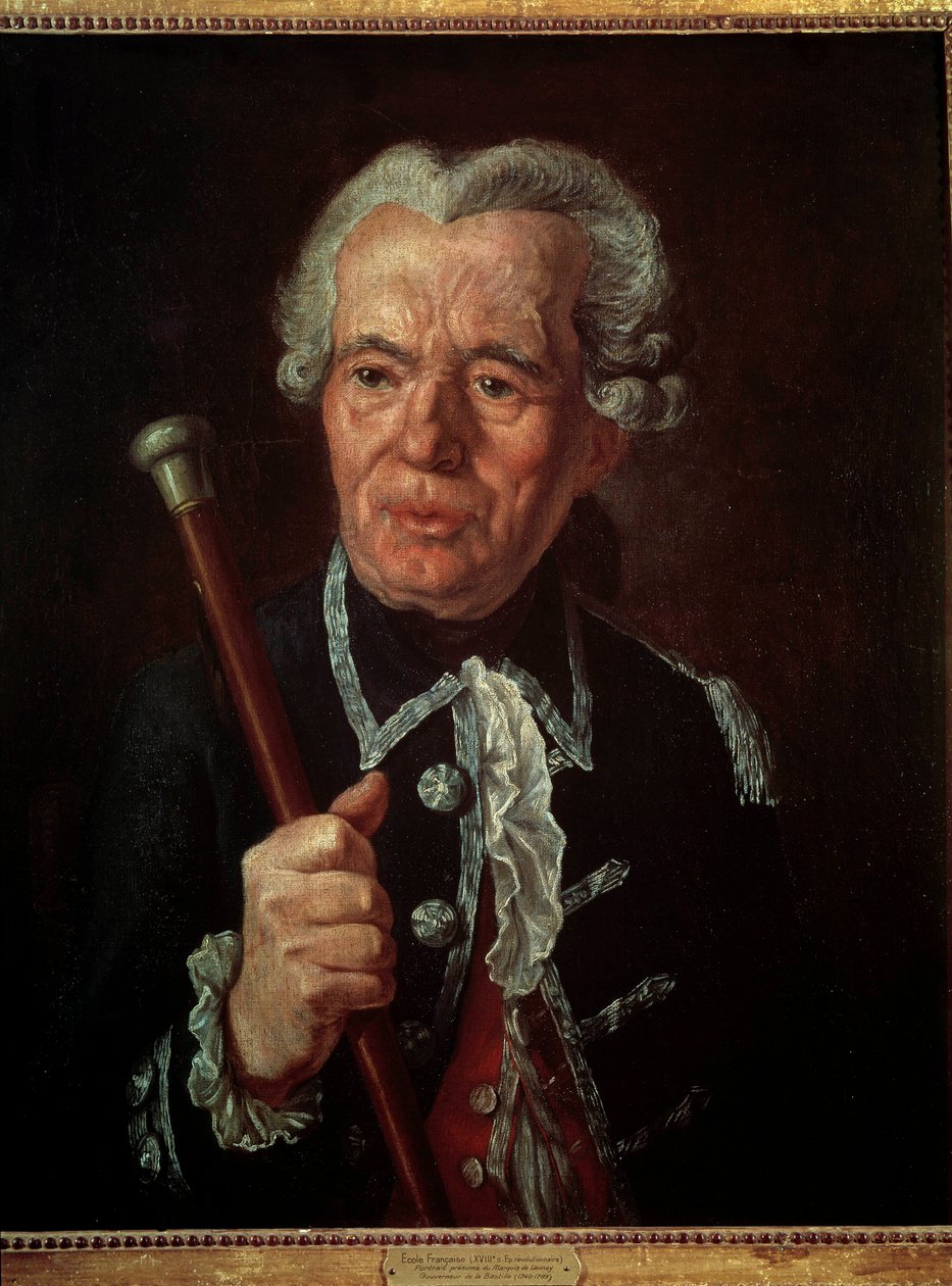 Francia forradalom: „” Bernard Rene (Bernard-Rene) Jordan de Launay (1740-1789), a Bastille kormányzójának portréja”” A francia iskola festménye. 18. század. alkotó: French School