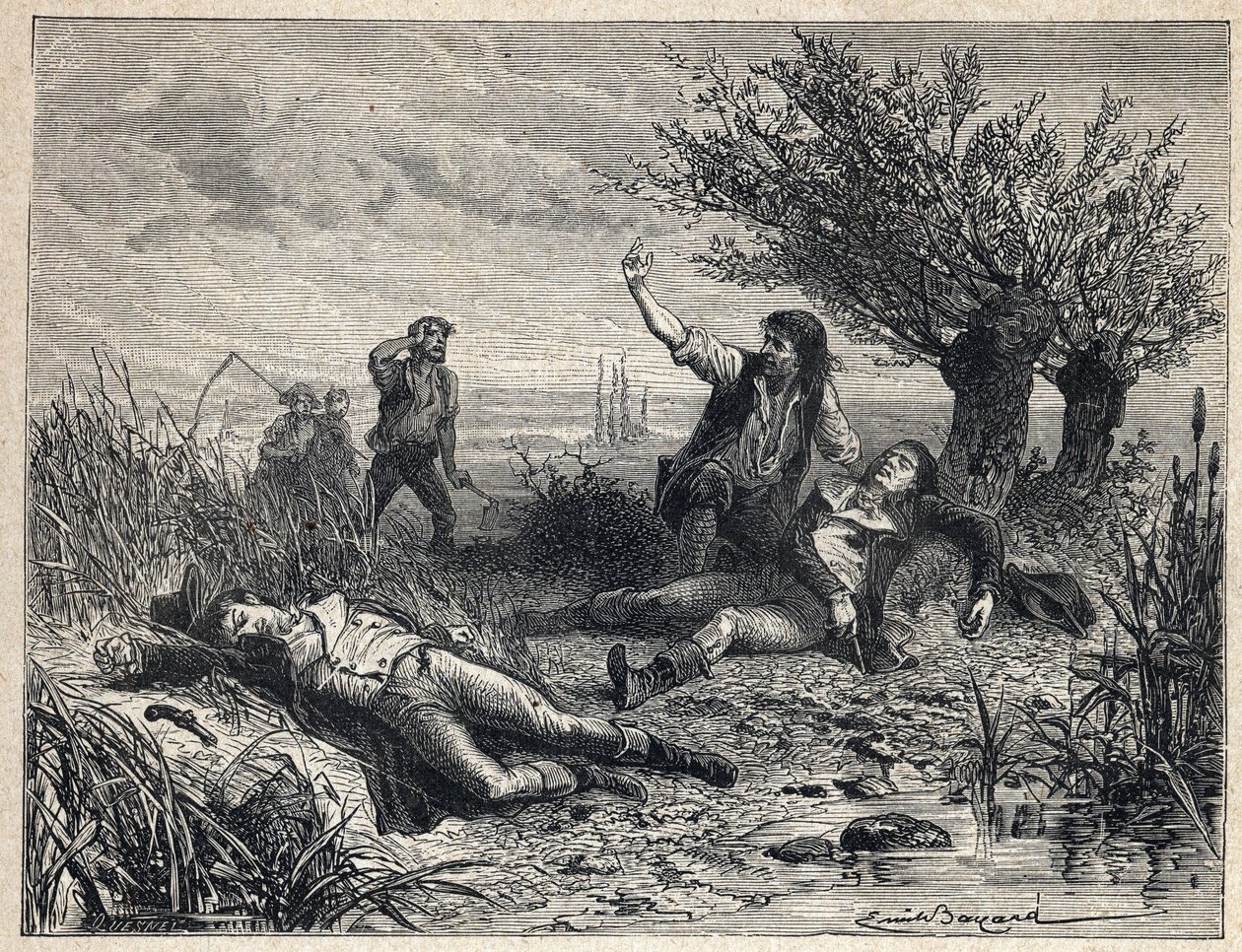 Francia forradalom: öngyilkosság Francois Buzot (1760-1794) és Jerome Petion de Villeneuve (1759-1794) politikusok megmérgezésével alkotó: French School