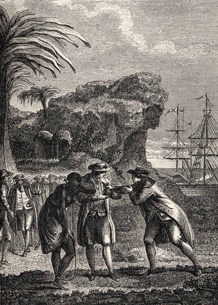 Francia gyarmatok: fekete rabszolga eladása alkotó: French School