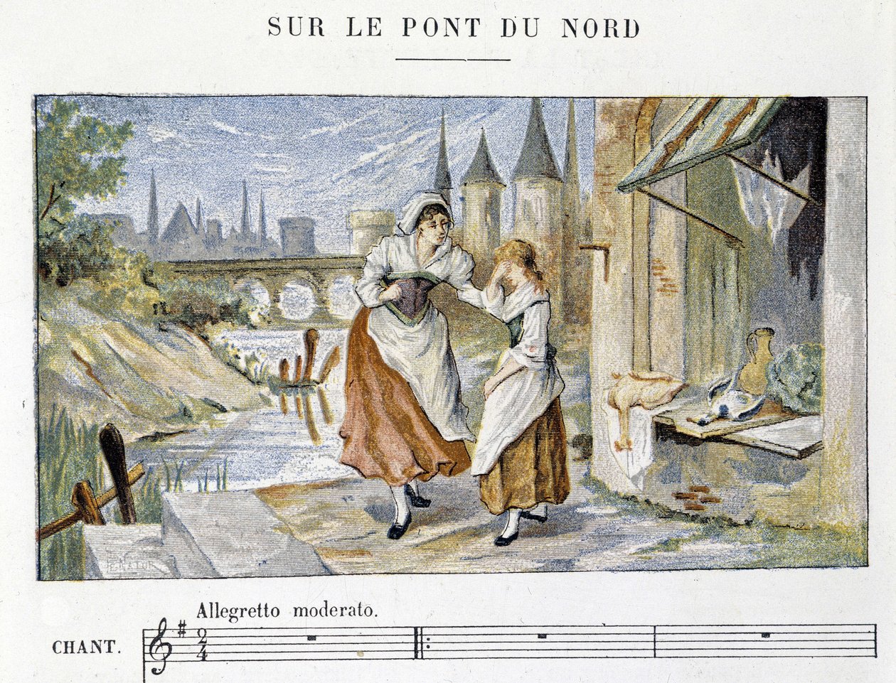 Francia népi és hagyományos dal: „” Sur le pont du Nord”, n.d. alkotó: French School