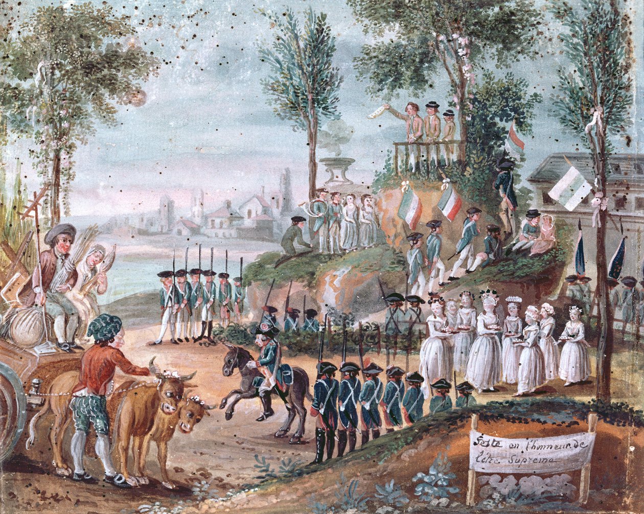 A Legfelsőbb Lény francia tartományi Fesztiválja, 1794 (wc papíron) alkotó: French School