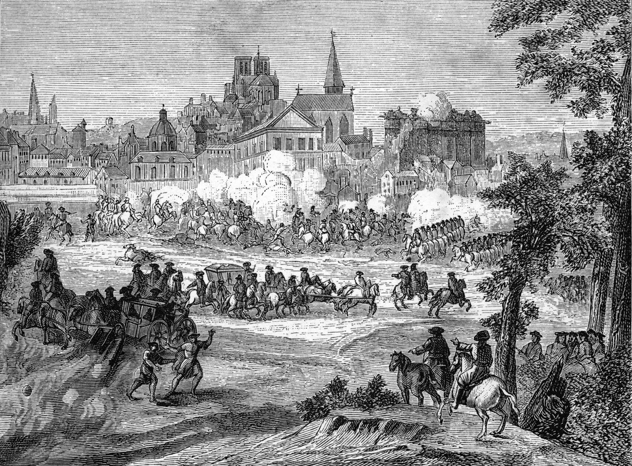 Fronde: A faubourg-i St Antoine-i csata 1652. július 2-án történt Párizsban alkotó: French School