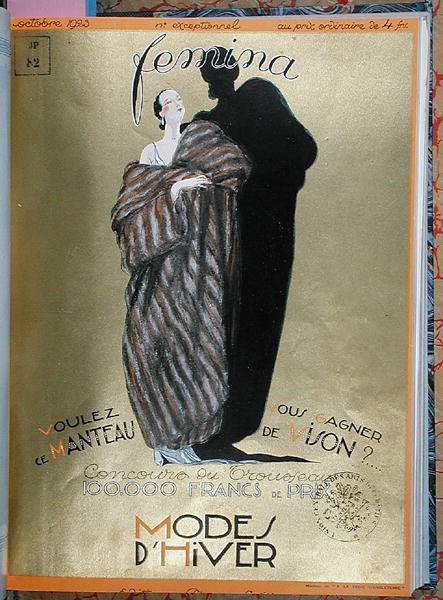 A „Femina” Magazin első borítója, amely a téli divatot mutatja be, 1923. október (színes litó) alkotó: French School