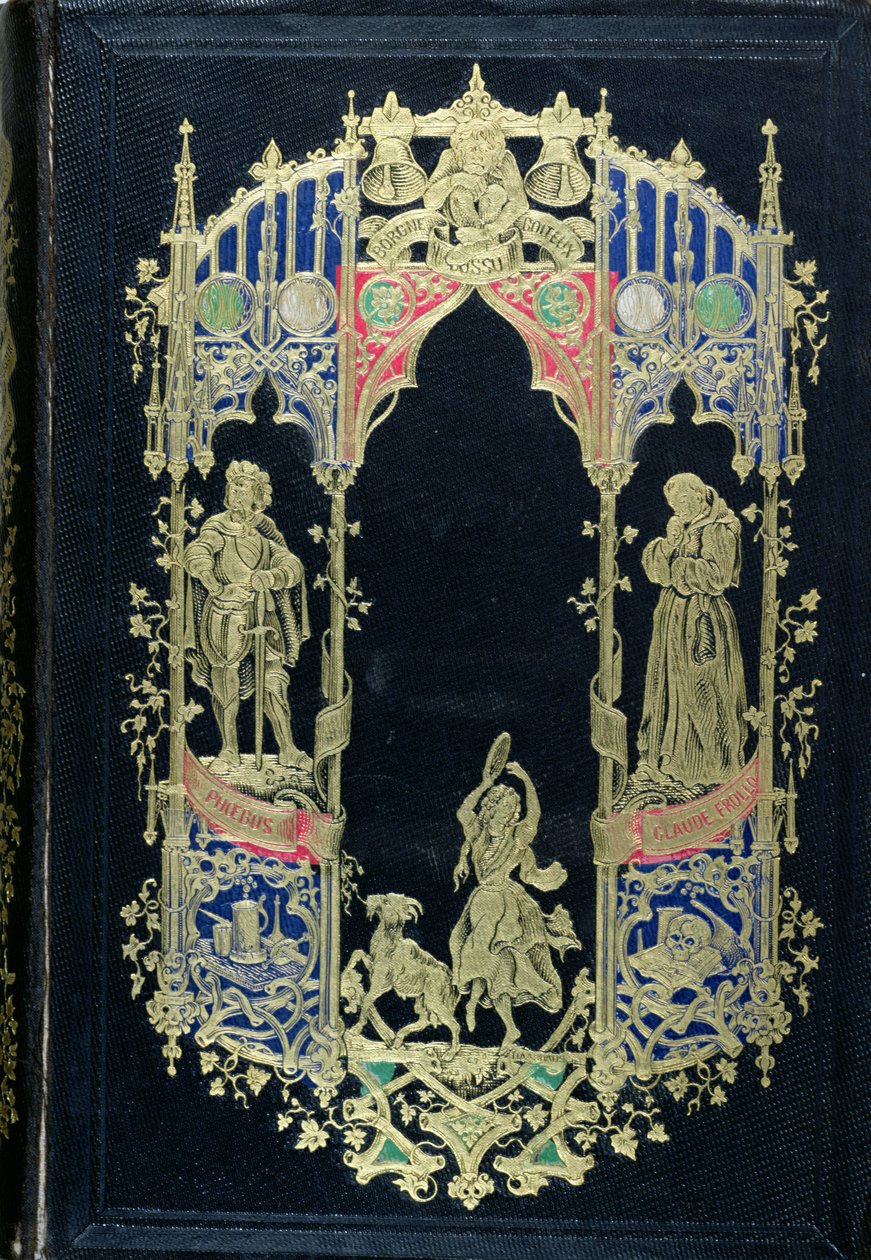 Victor Hugo (1802-85) a Notre-Dame de Paris kiadásának első borítója az Editions Perrotin kiadásában, Párizs, 1844 (bőr és arany) alkotó: French School