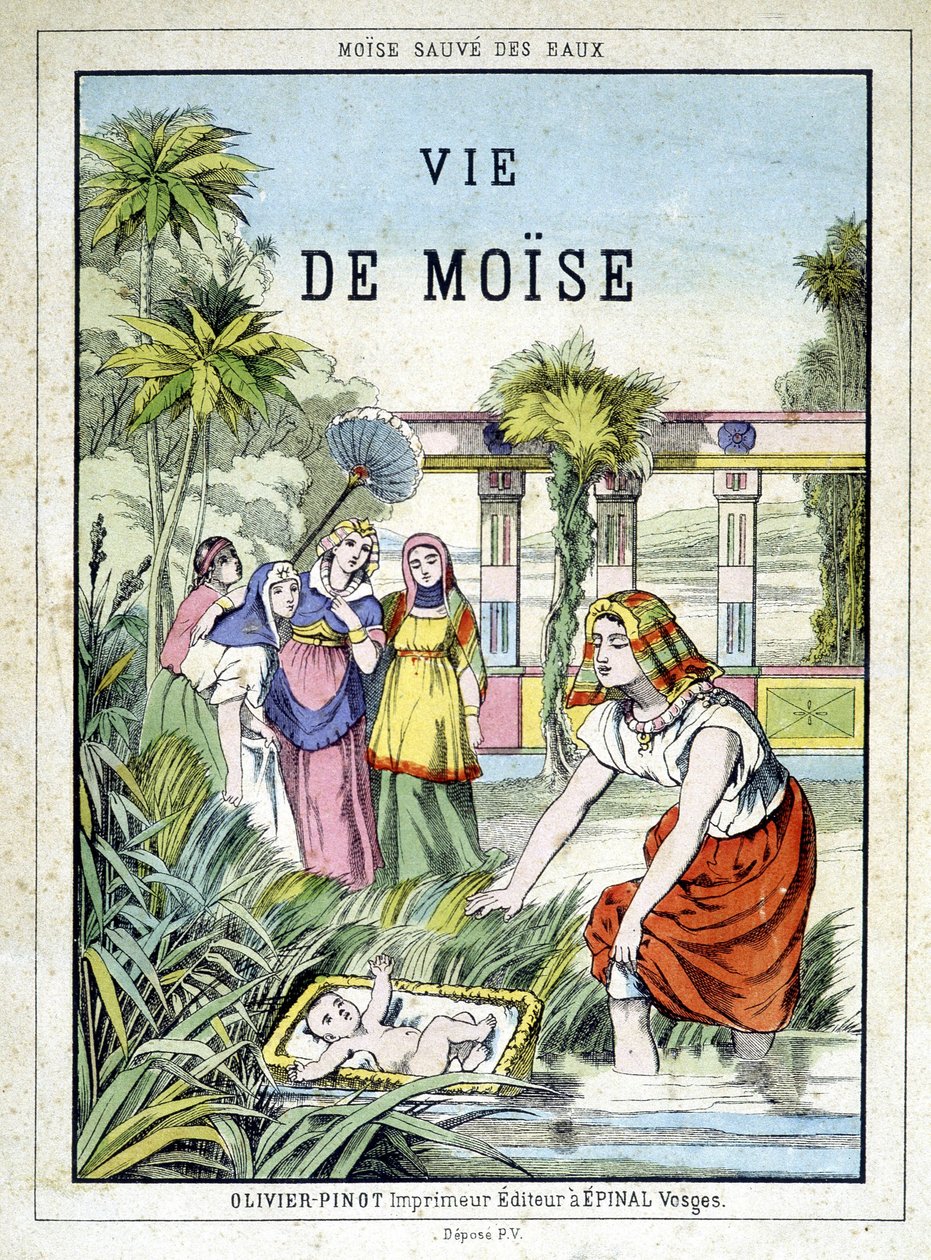A „Mózes élete” című könyv előlapja, szerk. Olivier Pinot, Epinal, 19. század vége alkotó: French School