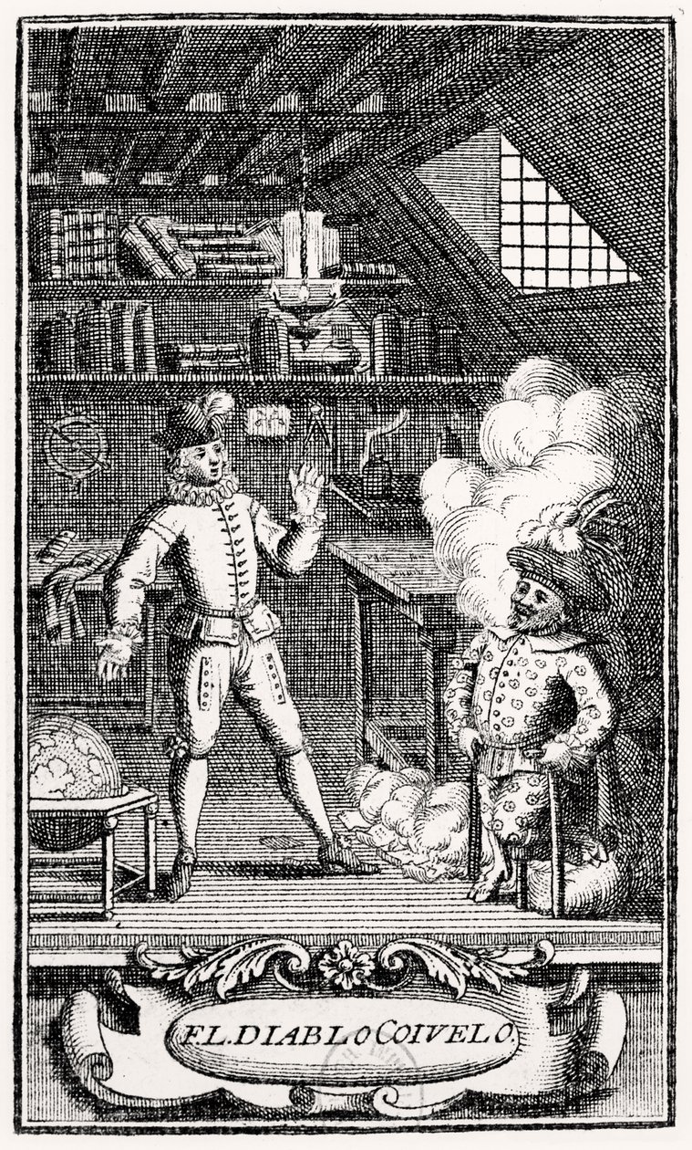 Dubercelle előlapja a "The Devil on Two Sticks" című filmhez, 1787 körül alkotó: French School