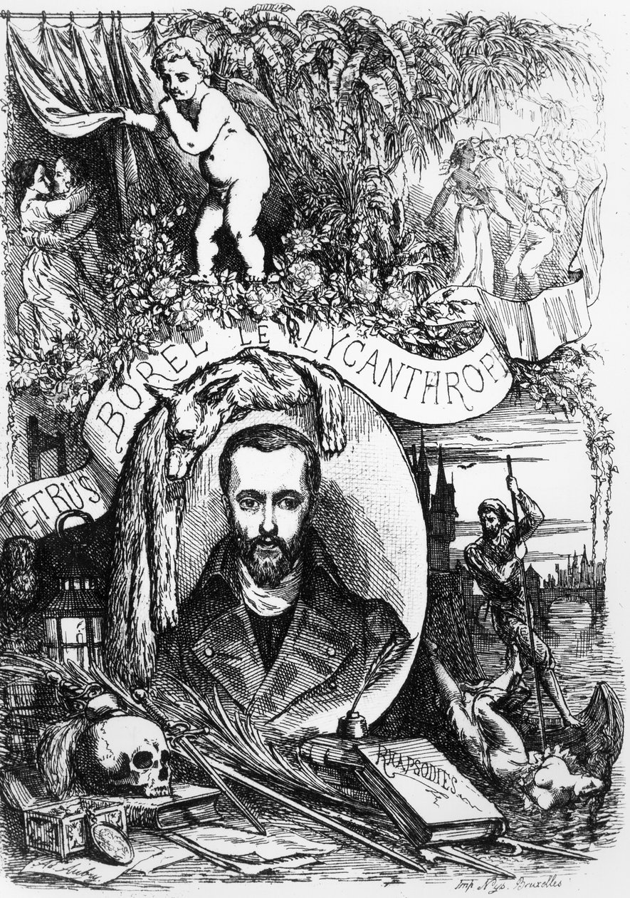 Petrus Borel, a Lycanthrope (1809-59) Champavert frontképe, 1872 alkotó: French School