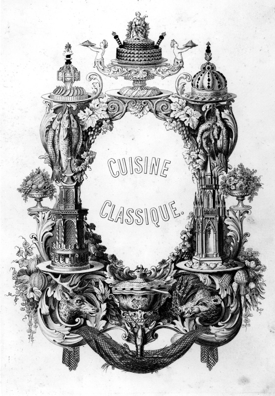 Urbain Dubois és Emile Bernard előlapja a Cuisine Classique-ból, 1899-es kiadás alkotó: French School