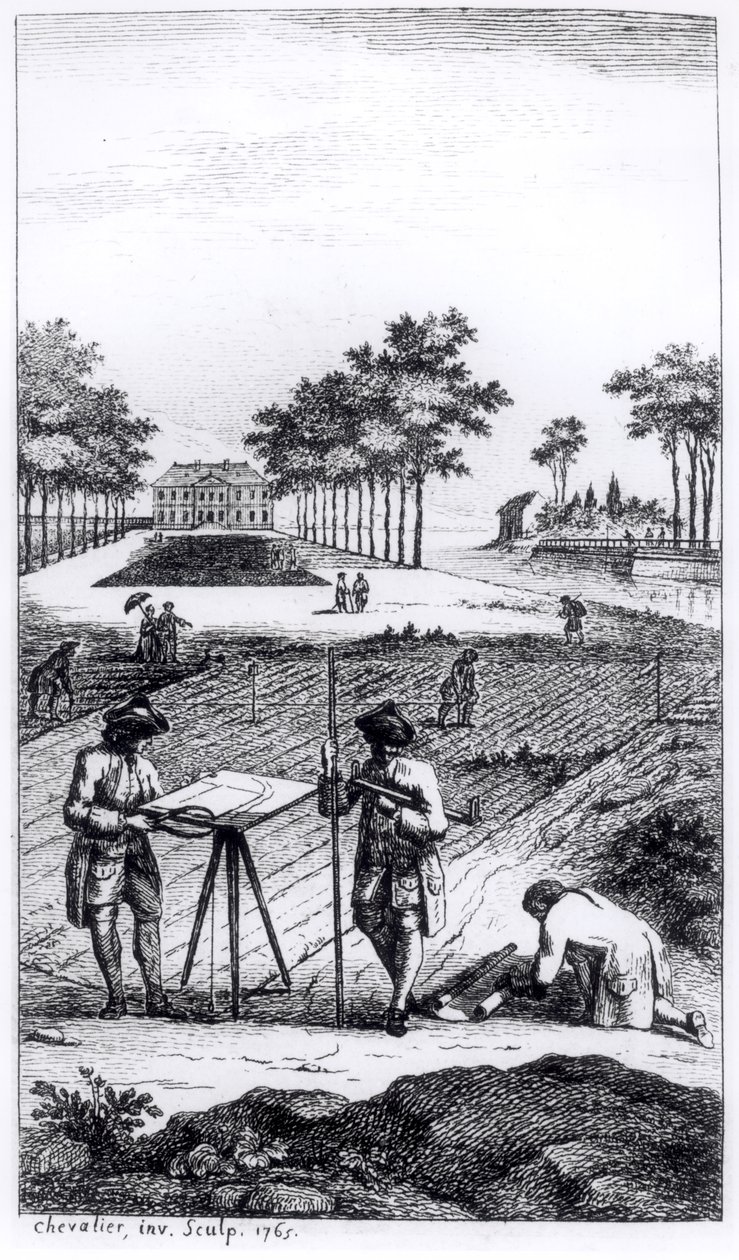 Dupain de Montesson (kb. 1720-90) előlapja a La Science de lArpenteur-ből, Párizsban, 1766 alkotó: French School