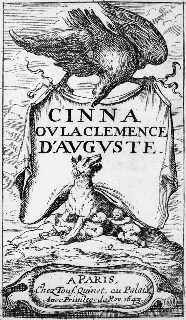 Pierre Corneille (1606-84) 1643-ban megjelent Cinna ou la Clemence dAuguste frontképe alkotó: French School