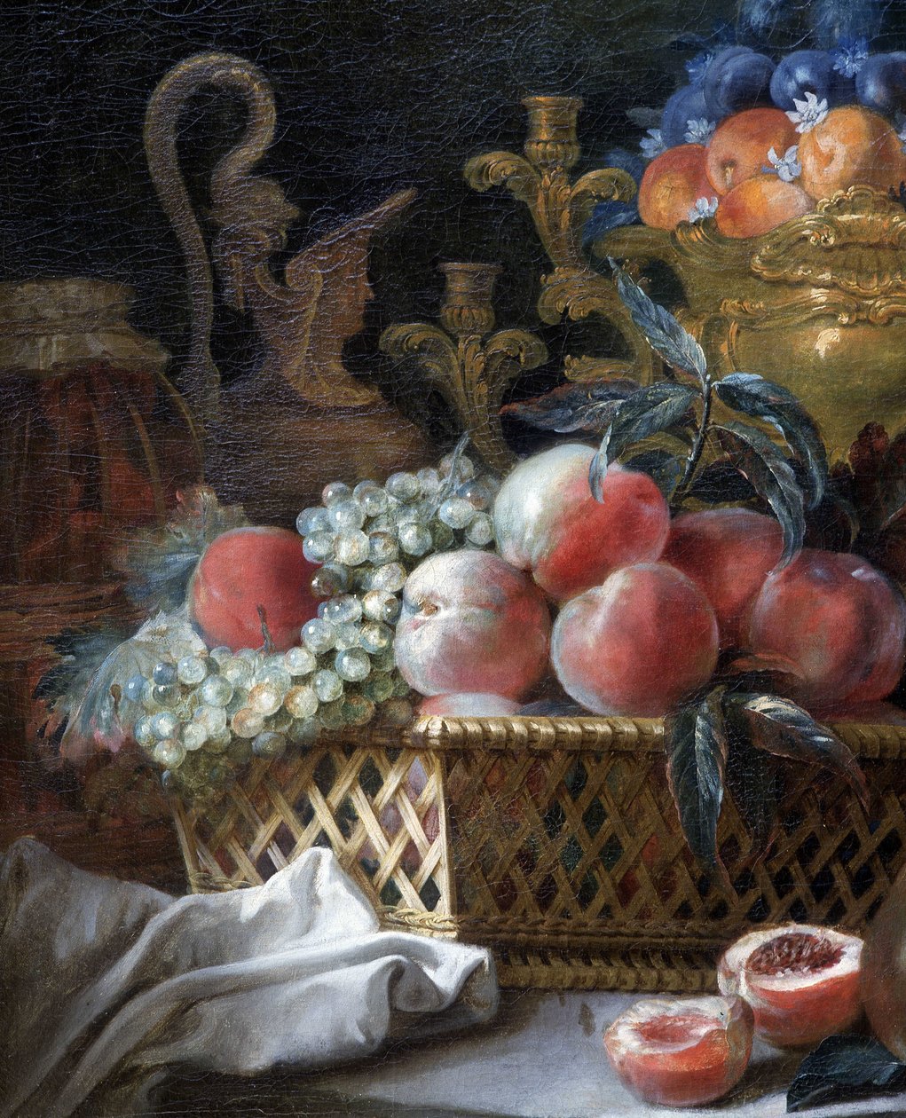 Gyümölcsváza és kosár (részlet). 1770 (olaj, vászon) alkotó: French School