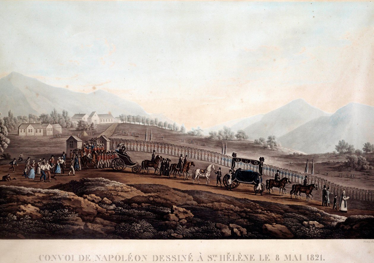 Funebre konvoj I. Napóleon (1769-1821) Sainte Helene a 8/05/1821 Metszet 1830 körül Ile d