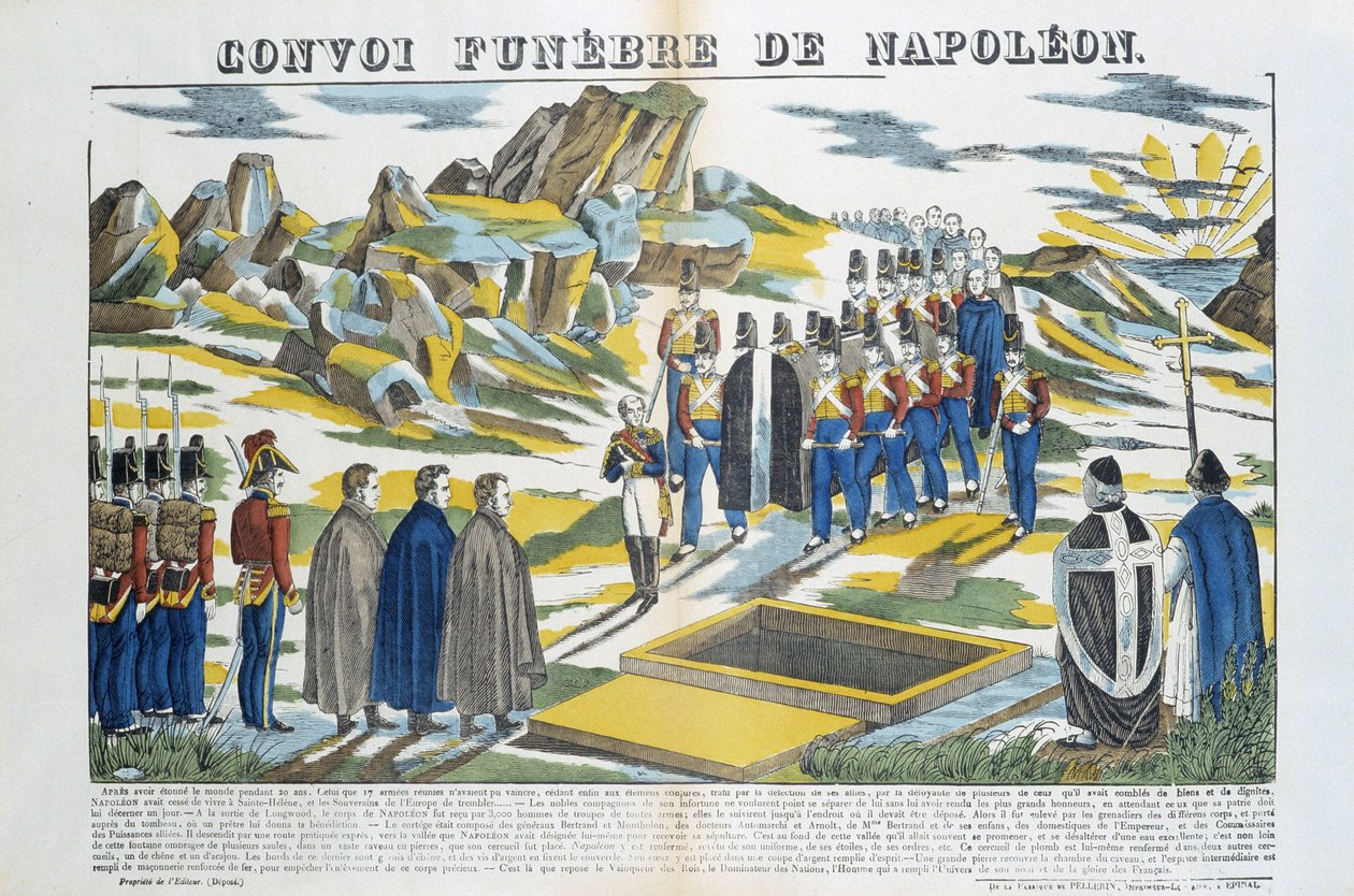 Bonaparte Napoleon-le-Grand Bonaparte (1769-1821) Funebre-konvoja Sainte-Helene szigetén. Epinal képe alkotó: French School