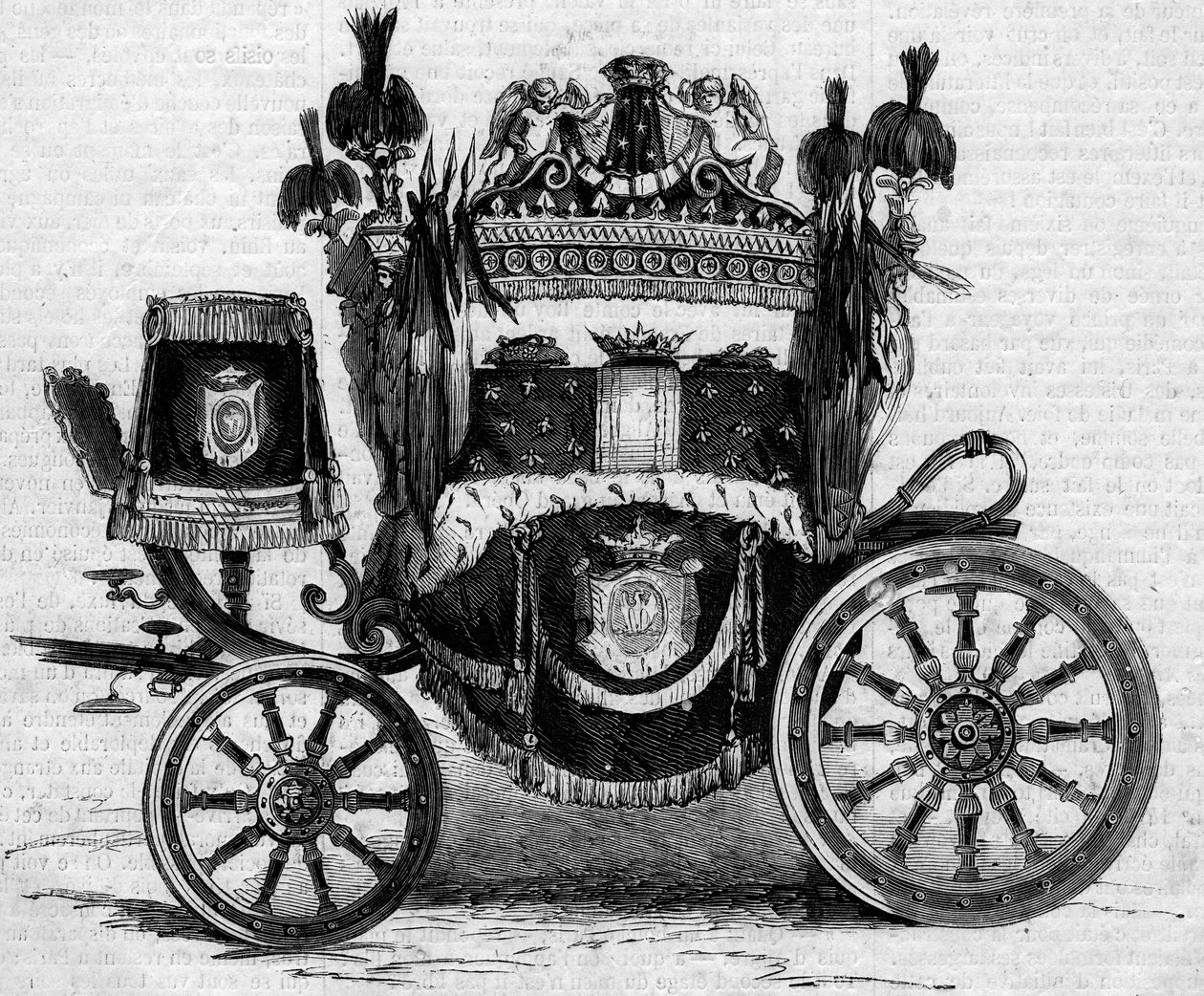 Jerome Bonaparte herceg (1784-1860) uralma alatt használt Funebre tank. Metszet a „” Le Monde Illustré”” 169. számában, 1860. július 7. alkotó: French School