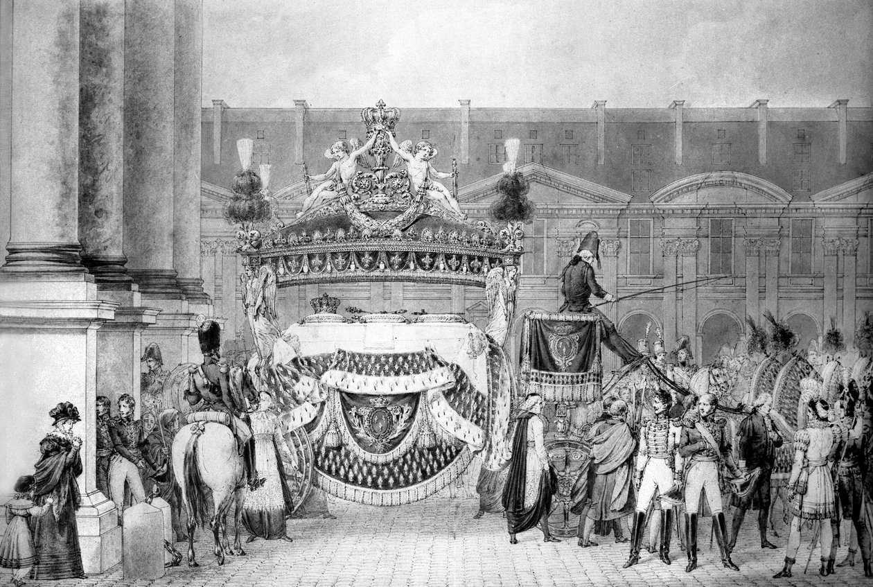 XVIII. Lajos francia király (1755-1824) temetése 1824 szeptemberében (metszet) alkotó: French School